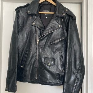 Diamond Plate Buffalo Leather Men’s Jacket